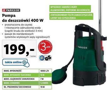 Lidl Pompa ogrodowa Parkside oferta