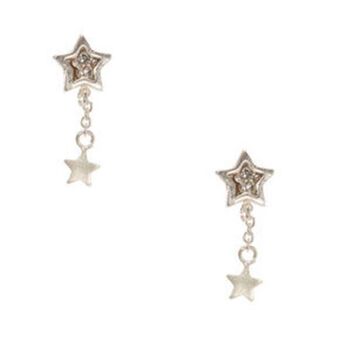 Claire's Sterling silver crystal star drop earrings oferta