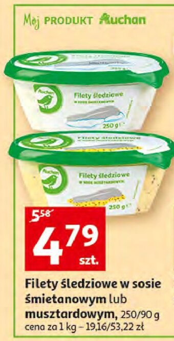 Auchan Filety śledziowe w sosie musztardowym oferta