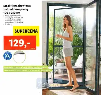 Lidl Moskitiera drzwiowa z aluminiową ramą 100x210cm oferta