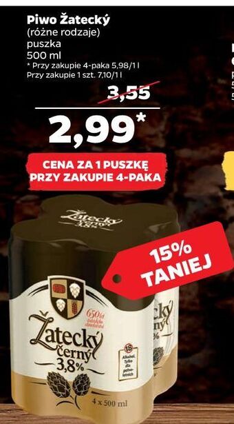 Netto Piwo Zatecky Cerny oferta
