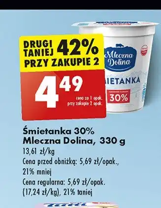 Biedronka Śmietana 30 % 1 SZT 330 G oferta