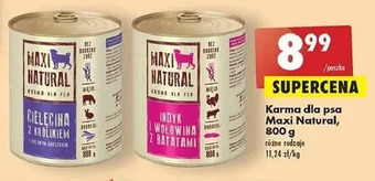 Biedronka Karma dla psa cielęcina z królikiem Maxi Natural oferta