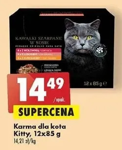 Biedronka Kawałki szarpane w sosie z wołowiną jagnięciną i kurczakiem Kitty oferta