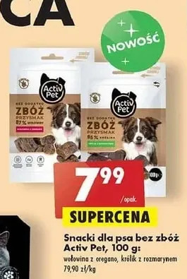 Biedronka Przysmak dla psa wołowina z oregano Activ Pet oferta