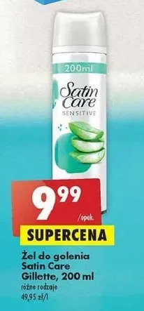 Biedronka Żel do golenia sensitive skin Gillette Satin Care oferta