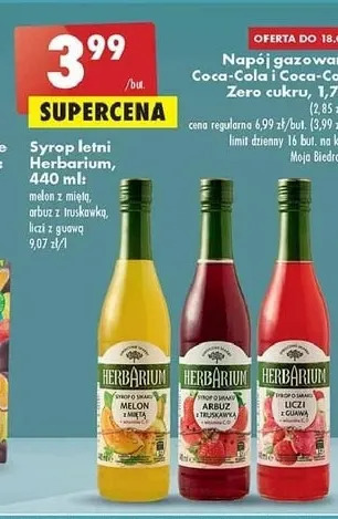 Biedronka Syrop arbuz i truskawka Herbarium oferta