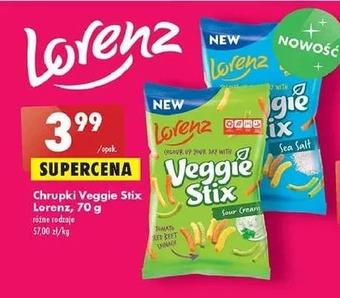Biedronka Chrupki sea salt Lorenz Veggie Stix oferta