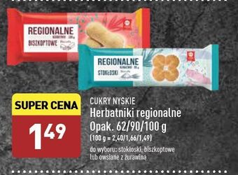 ALDI Herbatniki regionalne owsiane z żurawiną Cukry Nyskie oferta