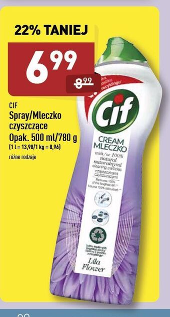 ALDI Mleczko do czyszczenia z mikrokryształkami lila flowers Cif Cream oferta