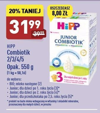 ALDI Mleko 2 Hipp Bio Combiotik oferta