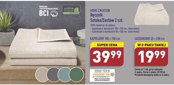 ALDI Ręczniki łazienkowe 50 x 100 cm Home Creation oferta
