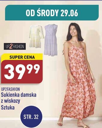 ALDI Sukienka damska maxi z wiskozy s-xl Up2Fashion oferta
