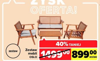 Carrefour Market Zestaw oslo: stół + ławka + 2 krzesła oferta