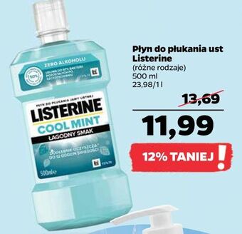 Netto Płyn do płukania ust łagodny smak Listerine Cool Mint oferta