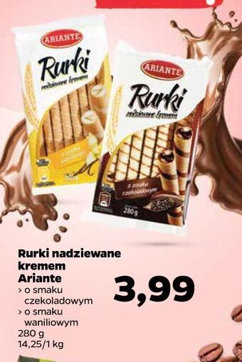 Netto Rurki waflowe z nadzieniem waniliowym Ariante oferta