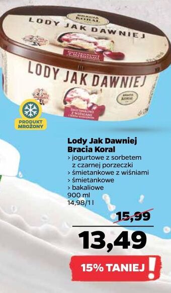 Netto Lody śmietankowe Bracia Koral Jak Dawniej oferta