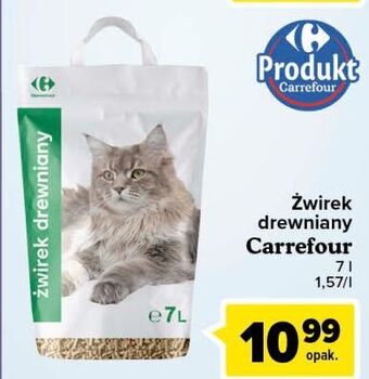 Carrefour Żwirek dla kota drzewny Carrefour oferta