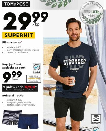 Biedronka Piżama męska m-xxl Tom & Rose oferta