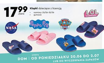 Biedronka Klapki dziecięce 25/26-35/36 peppa pig oferta