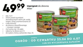 Biedronka Impregnat do drewna brąz Altax oferta