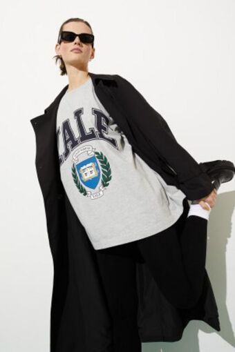 H&M Długi t-shirt z nadrukiem oferta