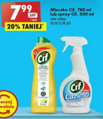 Biedronka Mleczko do czyszczenia z mikrokryształkami lemon Cif Cream oferta