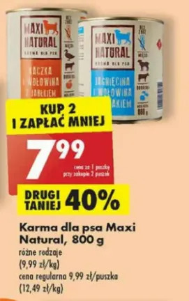 Karma dla psa jagnięcina wołowiną i burak Maxi Natural