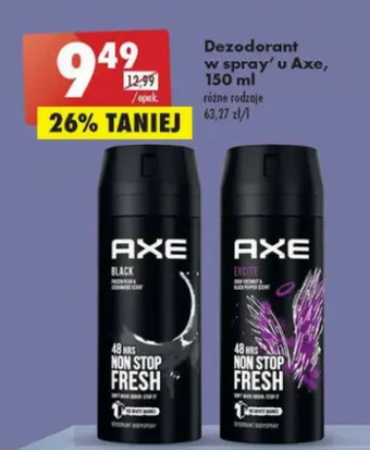 Biedronka Dezodorant non stop fresh Axe Black oferta