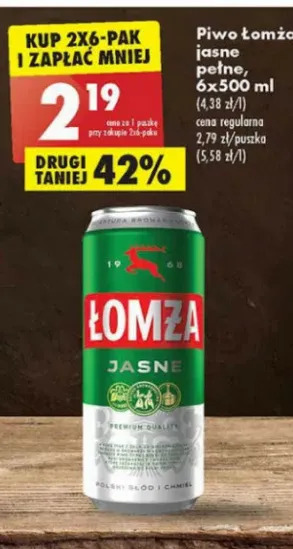 Biedronka Piwo Łomża Jasne (Dawniej Export) oferta