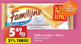Biedronka Wafle kakaowe Jutrzenka Familijne oferta