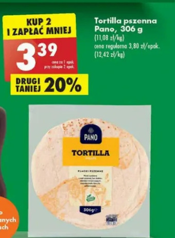 Biedronka Tortilla pszenna wraps Pano oferta