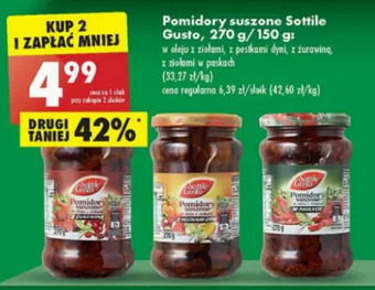 Biedronka Pomidory suszone z ziołami Sottile Gusto oferta