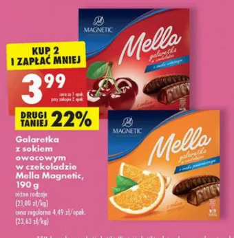 Biedronka Galaretka w czekoladzie pomarańczowa Magnetic Mella oferta