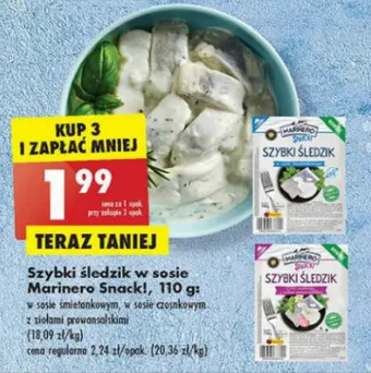 Biedronka Szybki śledzik w sosie śmietankowym Marinero Snack! oferta