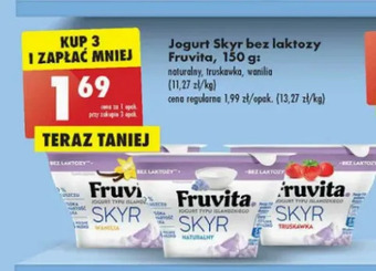 Biedronka Jogurt naturalny bez laktozy Fruvita Skyr oferta