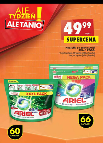 Kapsułki do prania +extra clean Ariel All In 1