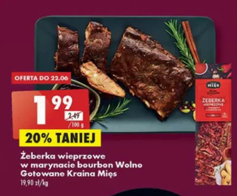 Biedronka Żeberka wieprzowe w marynacie bourbon wolno gotowane Kraina Mięs oferta
