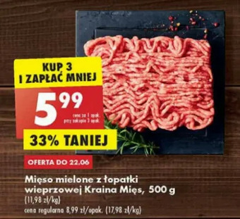 Biedronka Mięso mielone z łopatki wieprzowej Kraina Mięs oferta