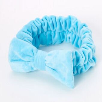 Claire's Blue plush makeup bow headwrap oferta