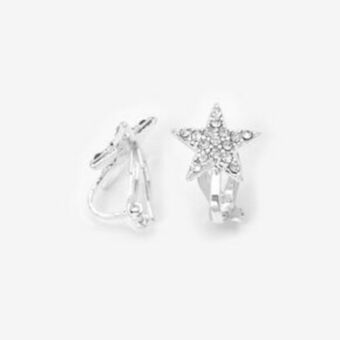 Claire's Silver star clip on earrings oferta