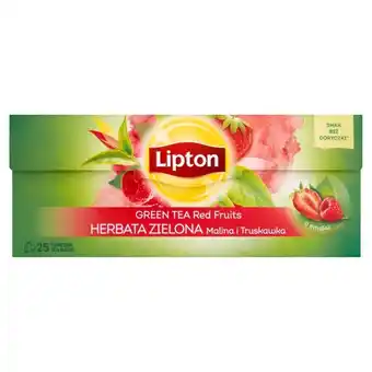 API MARKET Lipton Herbata zielona malina i truskawka 35 g (25 torebek) oferta