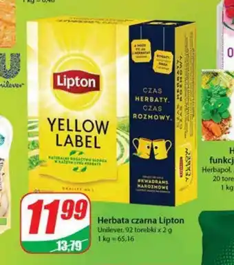 Dino Herbata czarna Lipton 92 torebki oferta