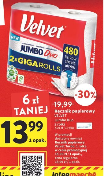 Intermarche Ręcznik papierowy Velvet Turbo oferta