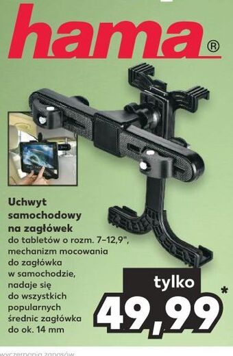 Kaufland Uchwyt na zagłówek do tabletu premium 10.5" czarno-srebrny Hama oferta