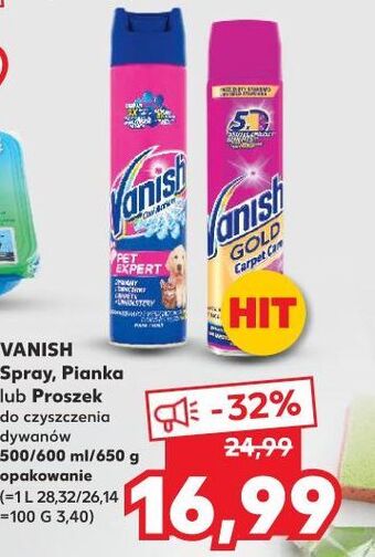 Kaufland Pianka do czyszczenia dywanów i tapicerek Vanish Oxi Action Pet Expert oferta