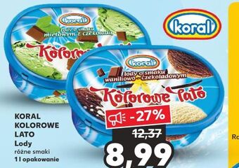 Kaufland Lody miętowe z czekoladą Koral Kolorowe Lato oferta