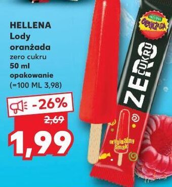 Kaufland Lód o smaku oranżady zero cukru Hellena Oranżada oferta