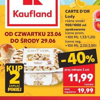 Kaufland Lody bakalia Algida Carte D'or Les Desserts oferta