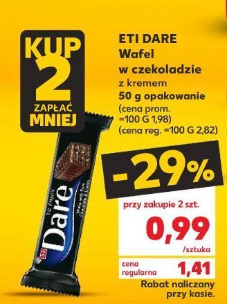 Kaufland Wafelek w ciemnej czekoladzie Eti Dare oferta